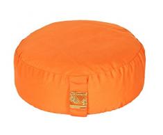 Meditationskissen Glückssitz Basic Bio-Dinkelspelzen (kbA), Ø 33 cm x 15 cm, Bezug und Inlett 100% Baumwolle, Bezug und Inlett maschinenwaschbar bis 30º C, orange