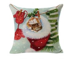 SSUPLYMY Weihnachten Winter Dekokissen Abdeckung 45cm *45cm Leinen niedlichen Weihnachtsmann Kissenbezug Kissenbezug für Couch und Sofa Festliche Hausdekoration und Wohnzimmer