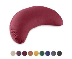 Lotuscrafts Yogakissen Halbmond Shanti - Halbmondkissen - Meditationskissen mit Bezug aus 100% Baumwolle - Yoga Sitzkissen halbmondförmig mit Dinkelfüllung - GOTS Zertifiziert