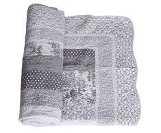 Patchwork Decke Landhausstil Steppdecke Dots Wohndecke Quilt kdm016 Palazzo Exklusiv