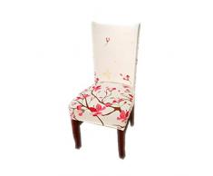 fedsjuihyg Elastische Sitzabdeckung Dehnen entfernbarer Hussen Fit Bankett-Stuhl Sitzschutz Slipcover mit gedrucktem Muster für Heim Party Hotels