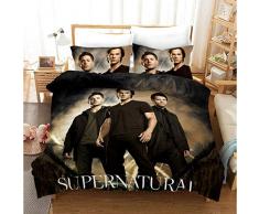 LITI Bettwäsche Set Bettbezug Übernatürliches Cosplay Kostüm Mikrofaser Kissenbezüge Kinder Bettwäsche Bettdecke,King