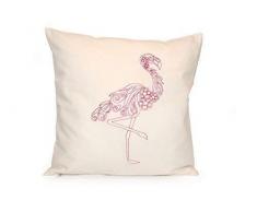 SONDERPREIS Kissenhülle FLAMINGO gestickt Kissen Kissenbezug 40x40 cm