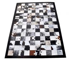Zerimar Patchwork Kuhfell Teppich | Maßnahmen: 60x120 cm | Teppich Schlafzimmer | Teppich Schlafzimmer Vintage | Kuh Teppich Echt