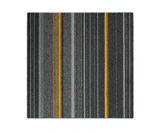 Design Teppichfliesen Paris 50x50 cm selbstliegend - strapazierfähiger Teppich Bodenbelag mit hochwertigem Schlingenflor - antistatisch mit Bitumen Rücken (Anthrazit-Ocker, 1 Stück)