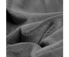 CelinaTex Quebec Kuscheldecke 150 x 200 cm grau Coral Fleece Tagesdecke Mikrofaser Sofadecke federleicht
