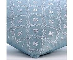 Entwerfer Hellblau Kissen Shams, Lattice Trellis Bestickt French Theme Kissen Shams, 60X60 Cm Kissen Shams, Seide Kissen Schein, - French Nautical