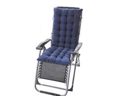 KTOL Gartenstuhlauflage Hochlehner-Auflage, Outdoor Sitzkissen Stuhlauflagen Terrasse Sessel Rocking Stuhl Stuhlkissen Sitzauflage Perlenbaumwolle Indoor Outdoor-blau 155x48x8cm