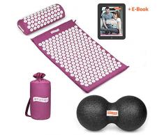 Joyletics® Faszienset | Akupressurmattenset (Matte, Tasche und Kissen) & Faszienball Double Ball groß | ideal zur Lockerung von Verspannungen und für die Selbstmassage des Bindegewebes