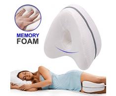Kniekissen für Seitenschläfer, Orthopädisches Knie Kissen Beinkissen mit Memory Schaum zum Schlafen, Seitenschläferkissen Kniestützkissen für Hüfte, Bein, Knie, Rücken und Schwangerschaft Weiß