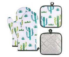 Tagaremuser 4 STÜCKE Topflappen Hitzebeständige Topflappen rutschfeste Baumwolle Hot Topflappen Mit Topflappen Für Küche Kochen Backen, BBQ Maschine Waschbar(Stil A)