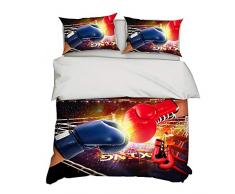 3 teilige Bettwäsche Set Bettbezug 200x200cm mit 2 Kopfkissenbezug Boxhandschuh Muster Bettwäscheset Bettbezüge Microfaser Bettwäschegarnituren Verdeckter Reißverschluss