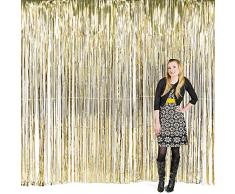 Vorhang gold metalic Streifenvorhang Türvorhang Raumdekoration Silvester Party Deko Palandi®