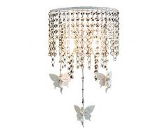 SYF Wandleuchte Einfach Nordic Modernen Halbkreisförmigen Kristall Perlen Vorhang Schmetterling Engel Verschönerung Wand Lampe Bett Durchgang Wohnzimmer Hintergrund Treppe 2 Lichtquelle E14 Wandleucht