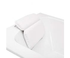 SZFREE Badewannenkissen, PU-Schaumstoff-Schaumstoff, Rückenstützkissen, Badezimmer-Dusche, ergonomisches Kopfkissen mit Saugnapf weiß