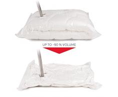 6er Set Vakuumbeutel 75x130cm | Bis Zu 90% Platzersparnis | Für Kleidung Und Bettdecken | Vakuumierbeutel, Kleiderbeutel, Aufbewahrungsbeutel, Vakuumtüte | Erzeuge Vakuum Mit Staubsauger von Blumtal