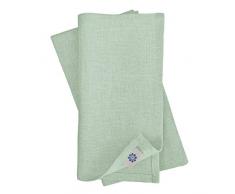 Linen & Cotton Hochwertige 4 x Stoffservietten/Servietten Stoff/Leinenservietten Hygge - 100% Leinen, Hellblau/Blau (45 x 45cm) für Feiern Home Küche Esstisch Dekoration Abendessen Cafe Restaurant