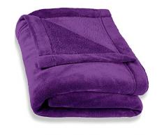 CelinaTex Montreal Kuscheldecke 150 x 200 cm lila Coral Fleece Wohndecke Mikrofaser Tagesdecke Sofadecke