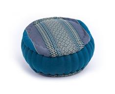 Zafu Meditationskissen mit Füllung aus Kapok 35 x 20 (Thaimuster hellblau)