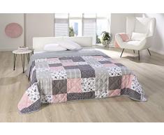 Tagesdecke XXL Allzweckdecke ca. 220x240 Patchwork Landhaus Sofa Bettüberwurf (LUNA Patchwork)