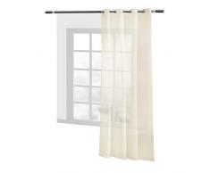 WOLTU® VH5862cm, Gardinen transparent mit Ösen Leinen Optik, Ösenschal Vorhang Stores Voile Fensterschal Dekoschal für Wohnzimmer Kinderzimmer Schlafzimmer, 140x225 cm, Crème, (1 Stück)