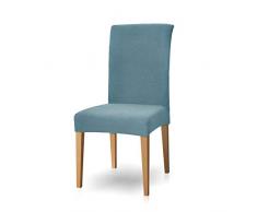 subrtex Stuhlhussen Stretch Stuhlhusse 4er Set Elastisch Weich Hussen für Stühle Schwingstühle Waschbar (4 Stück, Hellblau)