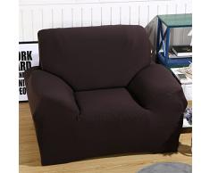 ele ELEOPTION Sofa Überwürfe Sofabezug Stretch elastische Sofahusse Sofa Abdeckung in Verschiedene Größe und Farbe Herstellergröße 95-140cm (Dunkelbraun, 1 Sitzer für Sofalänge 90-130cm)