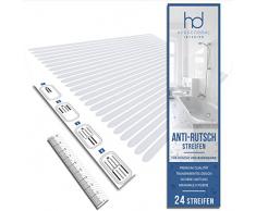 HYGGENDAHL 24x Anti-Rutsch Streifen für Dusche Whirlpool Badewanne | Selbstklebender Rutschschutz Transparent | Klebestreifen mit Positionier-Schablone