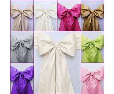 10 Satin Stuhlschleifen/Tischläufer Satinschleifen Stuhlhussen-Schleife (Freie Farbwahl) (Hellgrün)
