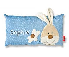 Sigikid Babykissen mit Namen bestickt Kissen 33x18 cm Geschenk zur Taufe Geburt (Semmel Bunny)