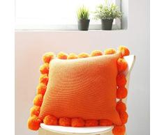 Ycxydr Geeignet für Heim- und Autokissen Reinacrylat geknüpftes Netz lob Kissen rot Sofakissen Princess Modell Raum dekorative Wolle Kissen45*45CM Dekoration von Sofakissen (Color : Orange)