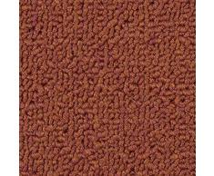 Schlingen-Teppichboden in der Farbe Korallrot | Muster | weiche & strapazierfähige Auslegeware | zugeschnittener Bodenbelag | gemütliche Teppichfliesen