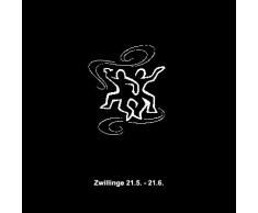Kissen Samt Dekokissen bestickt mit Horoskop Sternzeichen Zierkissen Microperlen Styroporkügelchen #398 (Zwillinge, 30x30)