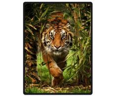 YISUMEI - 150 x 200 cm Decke - Heftiger Tiger Fleecedecke,Kaschmir-Gefühl Kuscheldecke Geeignet für Bett oder Sofa