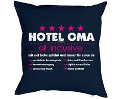 Weihnachtsgeschenk für Oma Kissenbezug Hotel Oma - all inclusive. Geschenk für die Oma Polster Sofakissen Couchkissen Weihnachten
