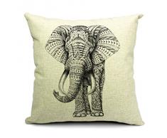 La vogue Kissenbezug Dekokissen Kissenhülle für Hintergrundkante Kissen 45*45cm Elefant