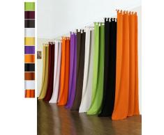 Vorhang Blickdicht Matte unifarbene Gardine mit Schlaufen. Aus edlem Microsatin Micofaser-Gewebe. 245x140, Orange, 20400