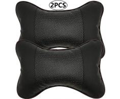 BETOY 2 Stück PU Leder Nackenkissen, Nackenkissen für den Autositz, Autositz Kopfstütze Kissen 26 * 19cm Auto Nackenkissen, Auto Kopfkissen Nackenkissen für Kopf Hals