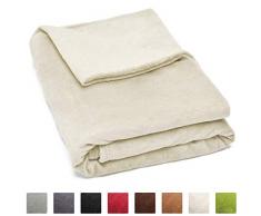 Beautissu XXL Kuscheldecke Aurelia 220x240cm Mikrofaserdecke Flauschige Coral-Fleece Wohn-Decke ÖKO-TEX Natur & weitere Farben
