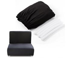Anladia 1 Sitzer Sofa Husse Sofahusse Schwarz Sofabezüge Sofabezug elastisch Sesselbezug Sesselhusse Sesselüberwurf Möbelschutz Sofaschoner Stretchhusse Universal