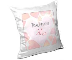 Kissen mit Namen Max und schönem Motiv für den Traummann zum Valentinstag - Namenskissen personalisiert - Kuschelkissen - Schmusekissen