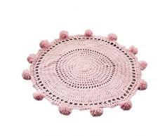 beiguoxia 80 cm handgefertigt mit Baby Decken Häkel-Teppich, für Kinder mit Matte Heimdekoration, Kaschmir-Imitat, rose, Einheitsgröße