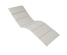 Ampel 24 Gartenstuhlauflage für Sonnenliegen, Polsterauflage ca. 193x65 cm, Polster ca. 5 cm dick, Sitzauflagen-Bezug grau, Auflage für Gartenmöbel