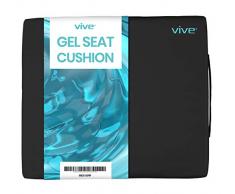 Rollstuhlkissen von Vive - Gel-Sitzpolster für Steißbein, Rückenunterstützung, Ischias und Schmerzlinderung - Wasserdichte Abdeckung + 4-Schichten-Schaumunterstützung und Komfort
