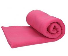 Betz Fleecedecke Kuscheldecke Wohndecke Farbe Fuchsia pink Größe 130x170 cm Qualität: 220 g/m²