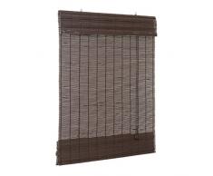 Ventanara Raffrollo Bambus Bambusraffrollo Rollo inkl Montaematerial (Dunkelbraun, 160 x 160 cm)