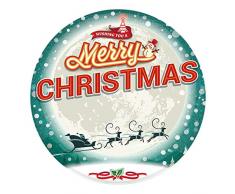 Koojawind Weihnachtsteppich, Runder Weihnachtsdekorationsteppich, KüChentüR Badboden Teppichboden Mattenaufdruck 60Cm, Kinderzimmer Rutschfeste Spielunterlage