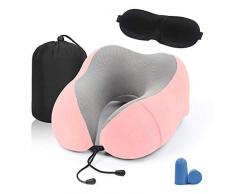 LBLA Reisekissen, Nackenkissen Aufblasbar, Nackenhörnchen für Büro/Haus/Flugzeug (Rosa)