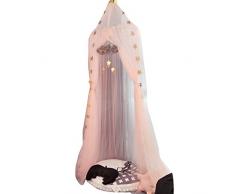 JEELINBORE Tüll Deko Betthimmel Bettvorhang für Kinder/Babys, Moskitonetze Baldachin Hängende Moskiton für Schlafzimmer Ankleidezimmer (#2 Pink, Durchmesser: 60cm)