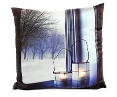 HISC, Inc. Ultimatives Weihnachtskissen leuchtende LED-Lampe für Wohnzimmer, Sofa, Couch Luminous Holiday Kissen 16x16 Lantern